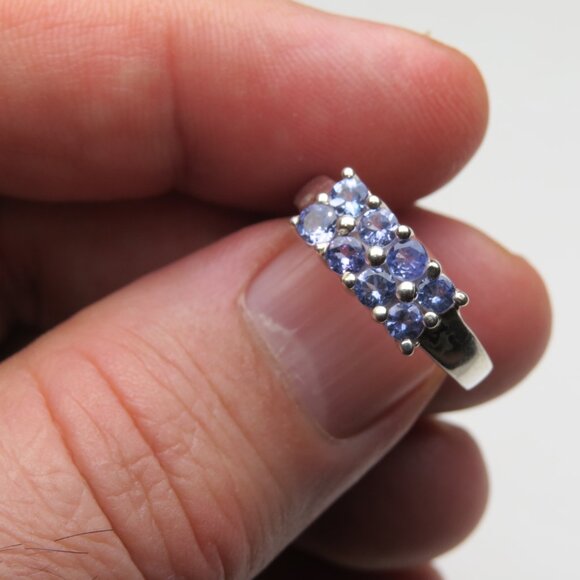 *925 Sterling Silver Genuine Tanzanite Ring - Picture 2 of 5